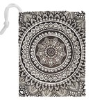 Mandala Circles Drawing Pattern Drawstring Pouch (5XL) Back