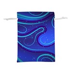 Spiral Shape Blue Abstract Lightweight Drawstring Pouch (S) Back