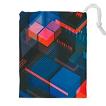 Minimalist Abstract Shaping Abstract Digital Art Drawstring Pouch (5XL) Front
