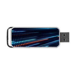 Orange Blue Dot Dots Lines Abstract Digital Art Portable Usb Flash (one Side) by uniart180623