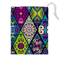 Ethnic Pattern Abstract Drawstring Pouch (5xl) by uniart180623