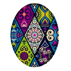 Ethnic Pattern Abstract Oval Glass Fridge Magnet (4 Pack) by uniart180623