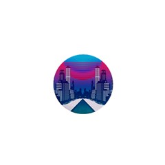 Retro Cityscape Artist Artwork Digital Art 1  Mini Magnets by uniart180623