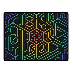 Circuit Hexagonal Geometric Pattern Background Pattern Fleece Blanket (small) by Ndabl3x