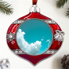 Clouds Hd Wallpaper Metal Snowflake And Bell Red Ornament by artworkshop