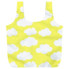 Cute Yellow White Clouds Full Print Recycle Bag (xxl) by ConteMonfrey