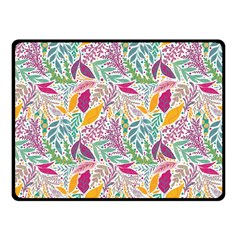 Leaves Colorful Leaves Seamless Design Leaf Fleece Blanket (small) by Simbadda