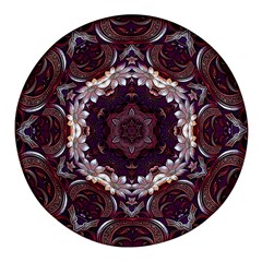 Rosette Kaleidoscope Mosaic Abstract Background Round Glass Fridge Magnet (4 Pack) by Simbadda