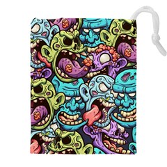 Zombie Heads Pattern Drawstring Pouch (4xl) by Simbadda