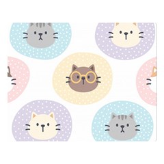 Cute Cat Seamless Pattern Background Two Sides Premium Plush Fleece Blanket (large) by Simbadda