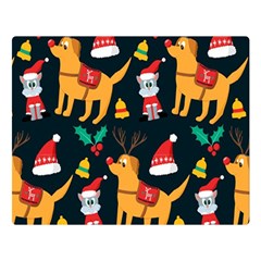 Funny Christmas Pattern Background Two Sides Premium Plush Fleece Blanket (large) by Simbadda
