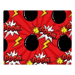 Pop Art Comic Pattern Bomb Boom Explosion Background Two Sides Premium Plush Fleece Blanket (large) by Simbadda