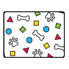 Dog Paw Seamless Pattern Foot Print Bone Fleece Blanket (small) by Simbadda