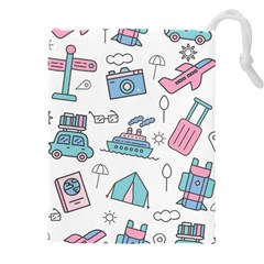 Transportation Seamless Pattern Drawstring Pouch (4xl) by Simbadda