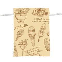 Ice-cream-vintage-pattern Lightweight Drawstring Pouch (xl) by Simbadda