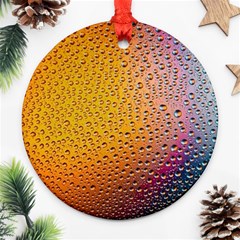 Rain Drop Abstract Design Round Ornament (two Sides) by Excel