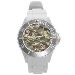 Camouflage Design Round Plastic Sport Watch (l) by Excel