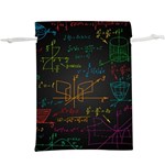 Mathematical-colorful-formulas-drawn-by-hand-black-chalkboard Lightweight Drawstring Pouch (XL) Front