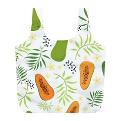 Seamless-tropical-pattern-with-papaya Full Print Recycle Bag (l) by Simbadda