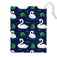 Swan-pattern-elegant-design Drawstring Pouch (4xl) by Simbadda