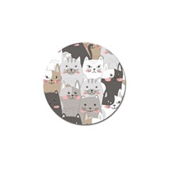 Cute Cats Seamless Pattern Golf Ball Marker (4 Pack) by Bangk1t