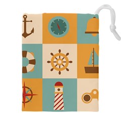 Nautical Elements Collection Drawstring Pouch (4xl) by Bangk1t