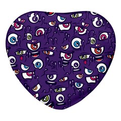 Eye Artwork Decor Eyes Pattern Purple Form Backgrounds Illustration Heart Glass Fridge Magnet (4 Pack) by Bangk1t