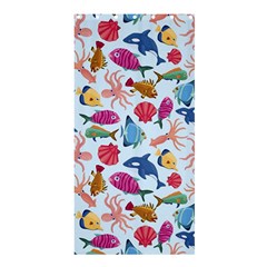 Sea Creature Themed Artwork Underwater Background Pictures Shower Curtain 36  X 72  (stall)  by Bangk1t