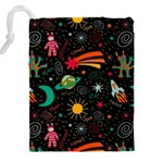 Seamless Pattern Space Drawstring Pouch (4XL) Back