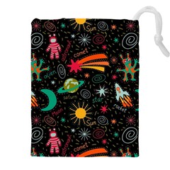 Seamless Pattern Space Drawstring Pouch (5xl) by Amaryn4rt