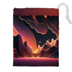 Fire Flame Burn Hot Heat Light Burning Orange Drawstring Pouch (4xl) by pakminggu