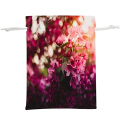 Pink Flower Lightweight Drawstring Pouch (xl) by artworkshop