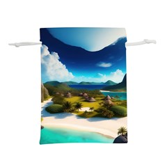 Beach Island Nature Lightweight Drawstring Pouch (s) by Ravend