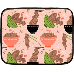 Japanese Street Food Soba Noodle In Bowl Pattern Fleece Blanket (mini) by Grandong
