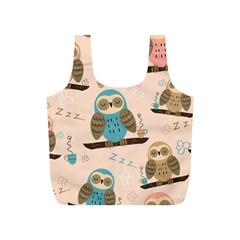 Seamless-pattern-owls-dream-cute-style-pajama-fabric Full Print Recycle Bag (s) by pakminggu