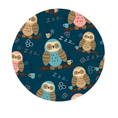 Seamless-pattern-owls-dreaming Mini Round Pill Box by pakminggu