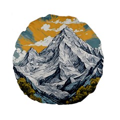 Nature Mountains Landscape Forest Standard 15  Premium Flano Round Cushions by Ravend