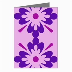 Pink And Purple Flowers Pattern Greeting Cards (pkg Of 8) by shoopshirt