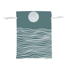 Sea Waves Moon Water Boho Lightweight Drawstring Pouch (m) by uniart180623
