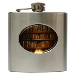 Books Library Hip Flask (6 Oz) by uniart180623