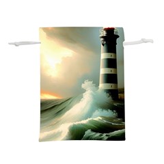 Sea Ocean Waves Lighthouse Nature Lightweight Drawstring Pouch (s) by uniart180623