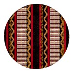 Textile Pattern Abstract Fabric Round Glass Fridge Magnet (4 pack) Front
