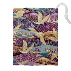 Textile-fabric-cloth-pattern Drawstring Pouch (4xl) by Bedest