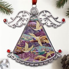 Textile-fabric-cloth-pattern Metal Angel With Crystal Ornament by Bedest