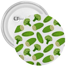 Vegetable Pattern With Composition Broccoli 3  Buttons by pakminggu