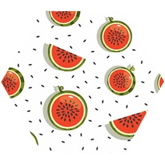Seamless Background Pattern With Watermelon Slices Wooden Puzzle Hexagon by pakminggu