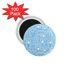 Dentist Blue Seamless Pattern 1 75  Magnets (100 Pack)  by Bedest