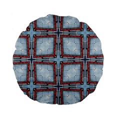 Pattern-cross-geometric-shape Standard 15  Premium Flano Round Cushions by Bedest