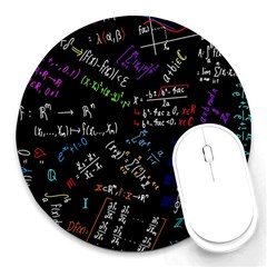 Mathematics  Physics Maths Math Pattern Round Mousepad by pakminggu