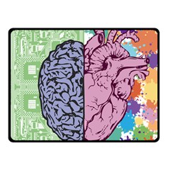 Brain-heart-balance-emotion Fleece Blanket (small) by Cowasu